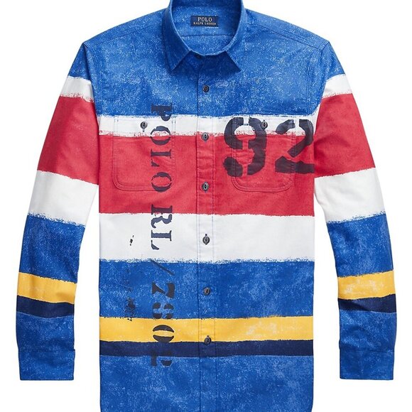 Polo Ralph Lauren Classic Fit Long Slv Striped Oxford NEW w/tags Retail $300 Pri - Picture 1 of 7